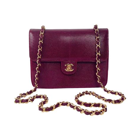 chanel 2002-2003 small burgundy lizard chain bag|chanel lizard bag On Sale .